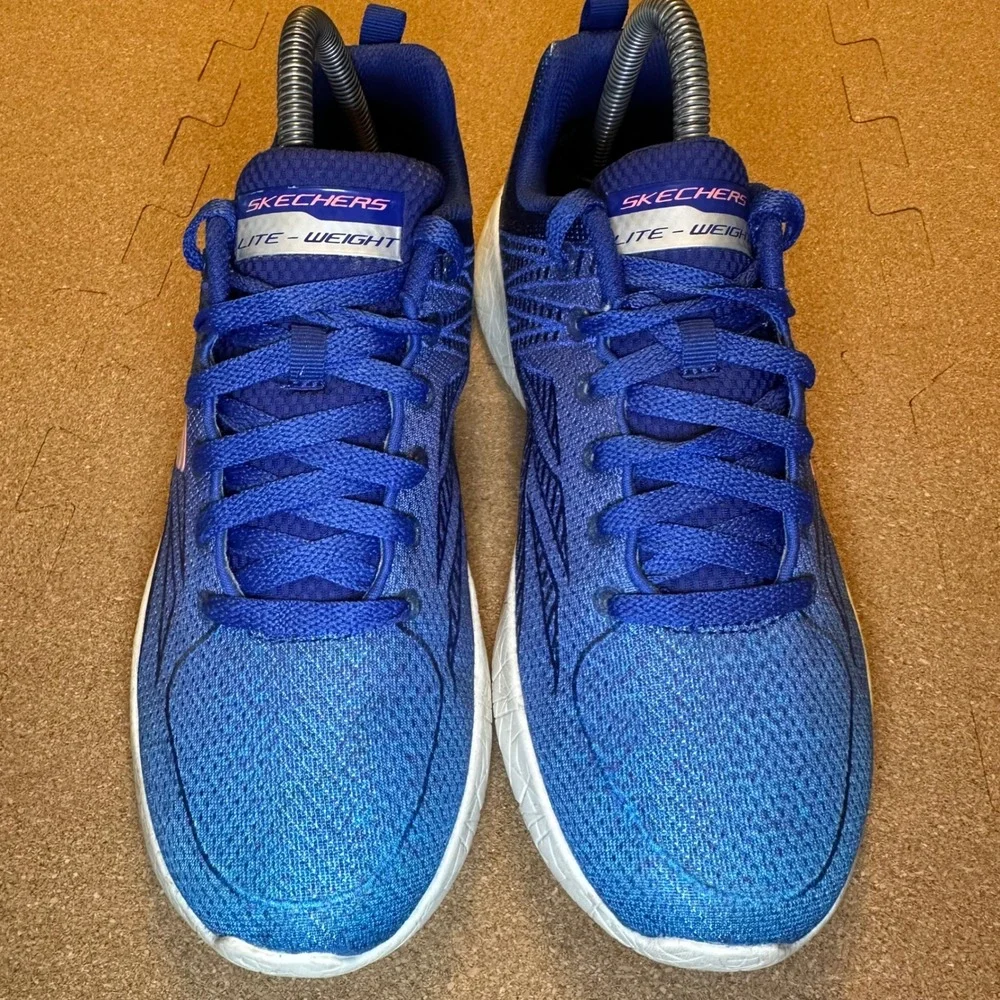 Skechers Lite-Weight Sneakers Women 8 Blue 12783 Air-Cooled Memory Foam Athletic